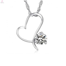 Elegant jewelry necklace heart heart pendant necklace with purpur crystal